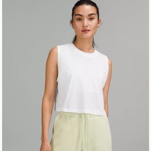 Lululemon White sculpt cropped tank top. Size 4. Brand new with tags